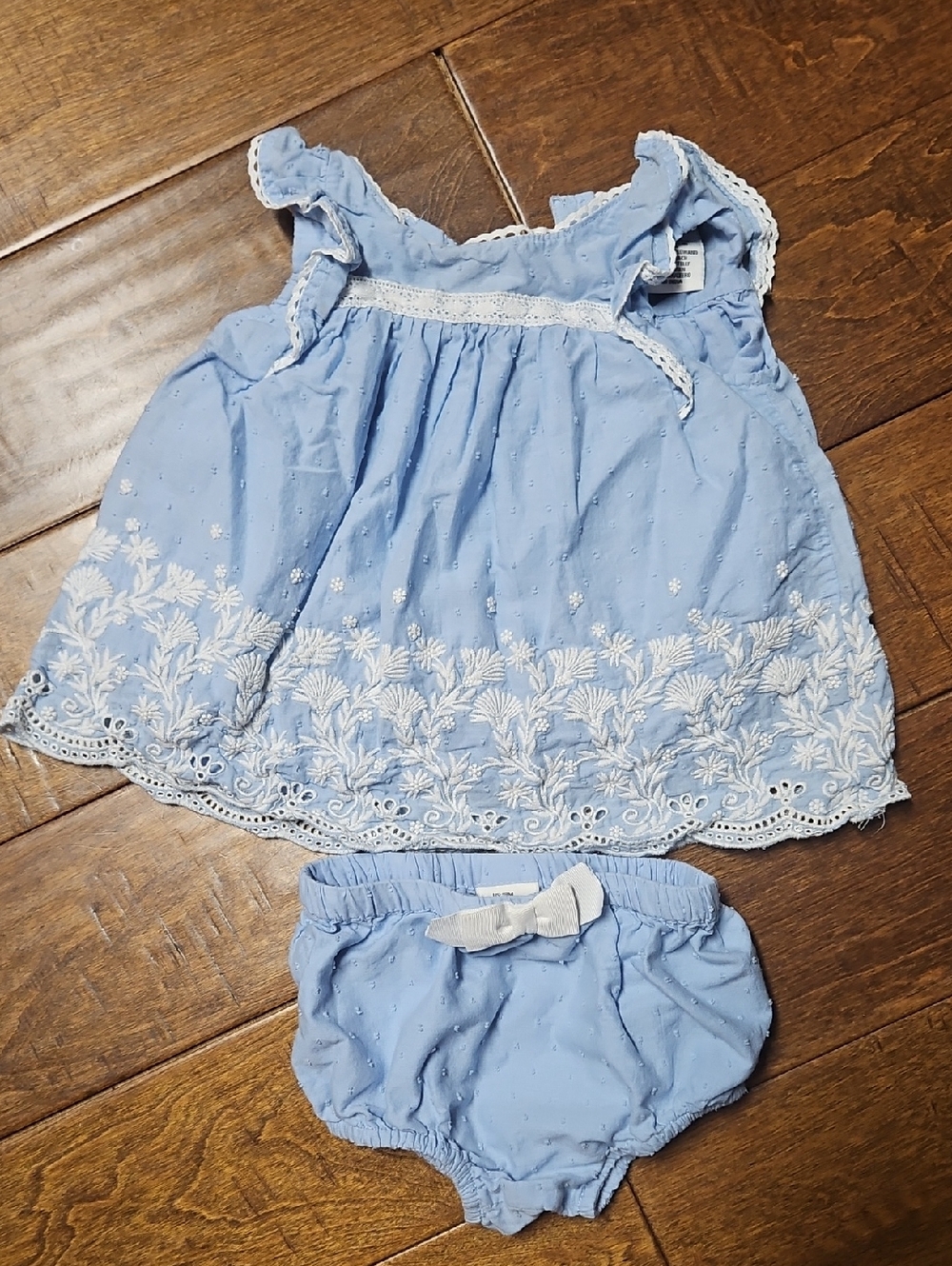 Haute Hippie Light Blue Embroidered Dress with Matching Bloomers